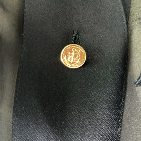 Vintage ESCADA Black Sheer Nautical Star/ Anchor Long Sleeve Blouse. Size 8. - Picture 3 of 8